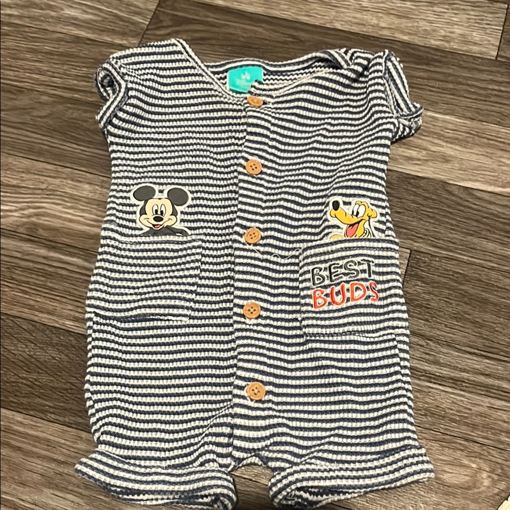 Disney Black and White Striped Footies with Star Accents